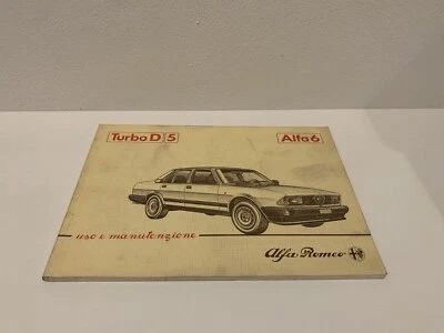 Libretto Di Uso E Manutenzione Alfa 6 Turbo D5 Vintage  - Immagine 1 di 4