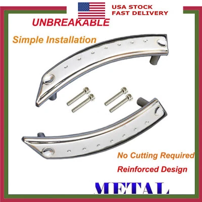 Kit de reparación de manija de puerta de panel de puerta reforzado con metal par cromado VW Beetle 98-10 Foto 1 de 4