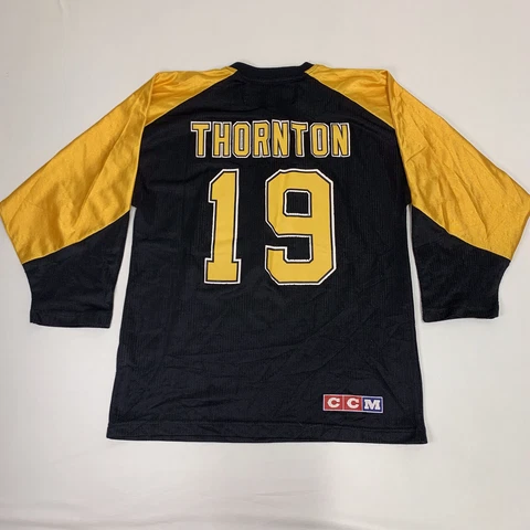 Men’s YOUTH L/XL Large CCM NHL Boston Bruins #19 Joe Thornton HOCKEY Jersey Boys Cover
