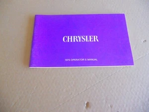 Chrysler Newport New Yorker 1975 original manual del propietario de Town & Country nuevo de stock - Imagen 1 de 5