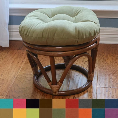 Reposapiés Bali de 18 pulgadas con cojín de microgamuza mediano Foto 1 de 4