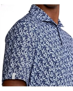RLX Ralph Lauren Printed Lightweight Airflow Navy Floral Mens Golf Polo Large - Picture 1 of 3
