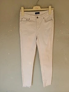 PIECES SIZE MEDIUM 10 ladies WHITE JEANS trousers TAPERED LEG 5 POCKETS - Picture 1 of 8