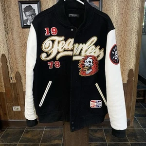 Rare Men’s Sz L Fearless Skull 1978 Roku Studio Great Varsity Jacket (Read) - Picture 1 of 24