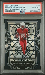 2024 Obsidian Marvin Harrison Jr. vitral negro PSA 10 - Imagen 1 de 3
