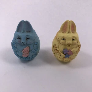 Jim Shore Mini Bunny Easter Egg 2er Set Hase Figur 2019 Heartwood Creek - Bild 1 von 9