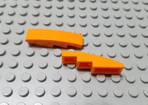 LEGO Lot of 2 Orange 4x1 Curved Slopes - Picture 1 of 1