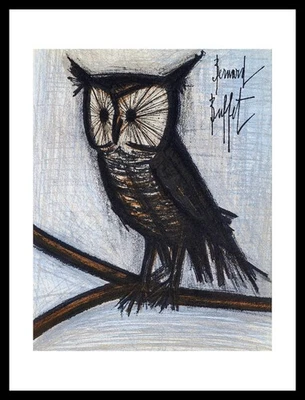 Bernard Buffet - The Little Owl,  Fine Art Giclee Print, Hibou Birds Poster - Image 1 of 3