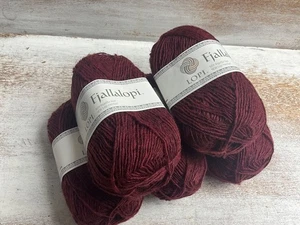 Lot of 5 Fjallalopi YARN Lopi DK SPORT 100% Icelandic wool - 3060 Maroon - Picture 1 of 5