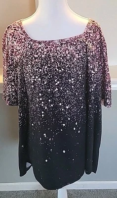 Blusa camisa blusa manga corta informal suelta con cuello redondo talla grande para mujer 5x Foto 1 de 4