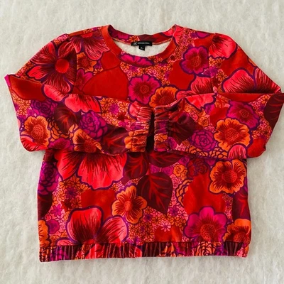 INC International Concepts Womens Red Floral Karlee Garden Sweatshirt Size XL - Image 1 of 4