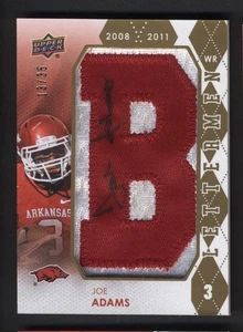 2012 Upper Deck JOE ADAMS Auto #/35 Rookie Lettermen Card RC Arkansas Razorbacks - Bild 1 von 2