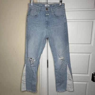 Jean cerrado Baylin tiro alto acampanado para mujer 29 (28/28,5) azul claro empalmado Italia Foto 1 de 4