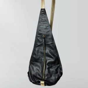 Patti Hanson For Hung On You Umhängetasche schwarz & gold Leder - Bild 1 von 11