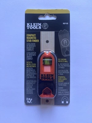 Klein Tools Compact Magnetic Stud Finder MSF100 Detects Metal Studs & Fasteners - Image 1 of 4