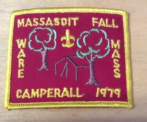 BOY SCOUTS 1979 MASSASOIT FALL CAMPERALL WARE MASS PATCH NEW - Picture 1 of 3