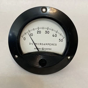 General Electric DC Microamperes Panel Meter Gauge 0-50 Type DO-71 F-2 A368AE2 - Picture 1 of 12