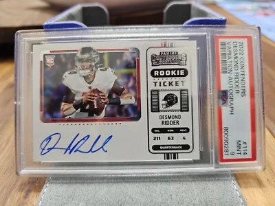 2022 Panini Contenders Desmond Ridder Variation Auto PSA MT 9 Falcons RC - Image 1 of 2