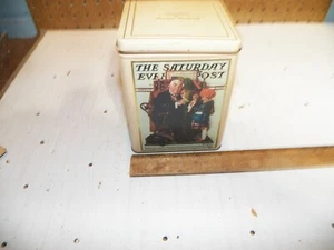 Vintage DAHER Norman Rockwell Saturday Evening Post Illustrations Tin Container - Picture 1 of 7