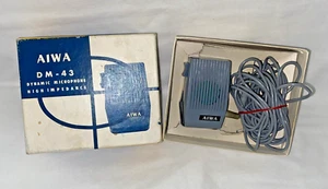 Vintage AIWA DM-43 High Impedance Dynamic Microphone Desktop Boxed Working - Zdjęcie 1 z 17