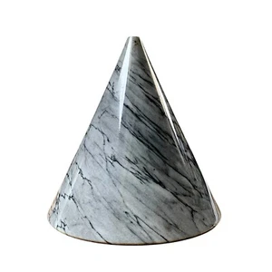 Cono Marmo Grigio Chiaro Italian Marble Cone Sculpture Home Design Art H 20cm - Picture 1 of 5