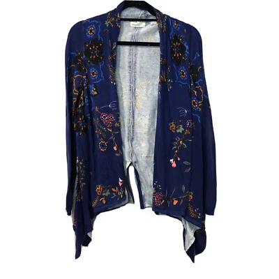 Sleeping On Snow Botanical Gardens Cardigan Open Floral Blue Purple Women Medium - Изображение 1 из 4