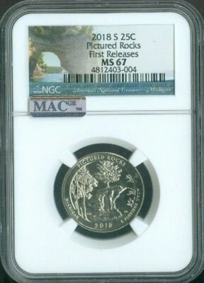2018-S Pictured Rocks Quarter NGC MS67 FR MAC Quality✔️ - Image 1 of 2