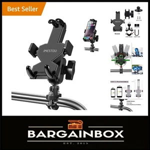 Universal Aluminium Motorcycle Phone Mount - 360° Adjustable Handlebar Holder - Picture 1 of 8