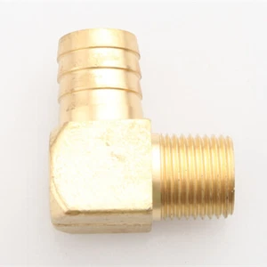 US 1" Male Brass Hose Barb To 1/2" NPT Thread 90 Degree Male Fitting Adapter - Picture 1 of 5