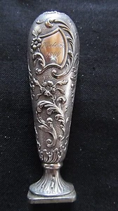 Antikes Siegel Silber massiv Blumendekor und Datum 7. Oktober 1900 - Bild 1 von 8
