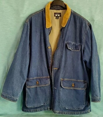 Abrigo de granero chaqueta utilitaria de colección años 90 madera y gris para hombre XL 100 % algodón Foto 1 de 4