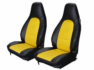 FUNDAS DE ASIENTO NEGRAS/AMARILLAS PARA PORSCHE 911 928 944 968 IGGEE A MEDIDA - Imagen 1 de 12