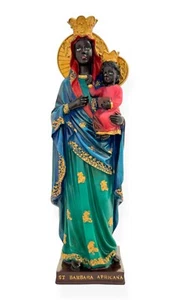 12" Santa Barbara Africana Imagen St. Statue Religious Gift Estatua Home Decor - Picture 1 of 3