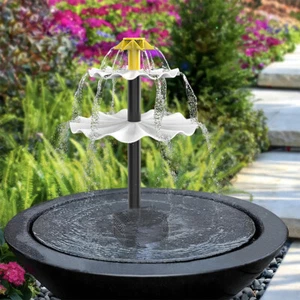 3 Tiered Bird Bath Pump DIY Solar Bird Bath Fountain for Courtyard Patio Balcony - Picture 1 of 10