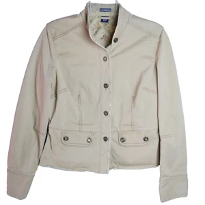 GAP Stretch Women’s Size M Floral Trim Utility Khaki Jacket - Picture 1 of 12