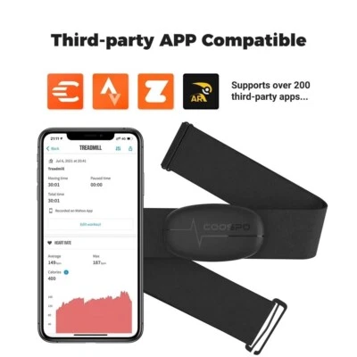 COOSPO H9Z Rechargeable Heart Rate Monitor BT5.0 ANT+ for Garmin wahoo - Image 1 of 4