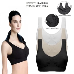 Qualitativ hochwertiger nahtloser Sport-BH kurzes Oberteil Weste Komfort Stretch-BH ungepolstert - Bild 1 von 8