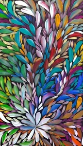 LOUISE NUMINA - Authentic Aboriginal Painting - COA & Two Photos of the Artist. - Picture 1 of 6