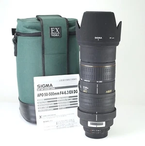 Sigma 50-500mm F4-6.3 D APO HSM Zoom Lens Nikon DSLR Rear Cap & Hood - Picture 1 of 14