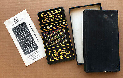 Baby Calculator, Antique Pocket Calculator W/instr In Original Box • 19$