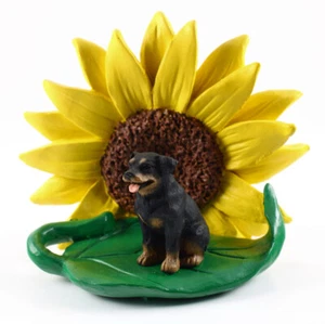 Rottweiler Sunflower Figurine - Picture 1 of 2