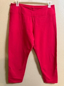 WOMEN WITH CONTROL TUMMY CONTROL SLIM LEG ANKLE PANTS LARGE PETITE RED PULL ON - Picture 1 of 3