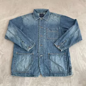 Vintage Indigo Palms Denim Chore Jacket Men Small (Fits Like Large) Blue Wash - Bild 1 von 10