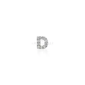 Mono Orecchino Iniziale Lettera D in Oro Bianco e Diamanti - Bild 1 von 1