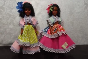 Par de muñecas de recuerdo Bermudas de colección - plástico duro de 7", disfraces tradicionales - Imagen 1 de 9