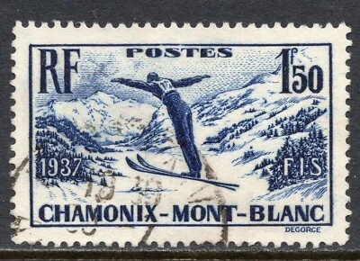 5053 - France 1937 - Chamonix - Mont Blanc - Skiing Week - Used Set - Image 1 of 2