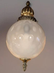 FENTON COIN DOT FROSTED GLASS GLOBE LAMP VINTAGE WALL MOUNT - Picture 1 of 24