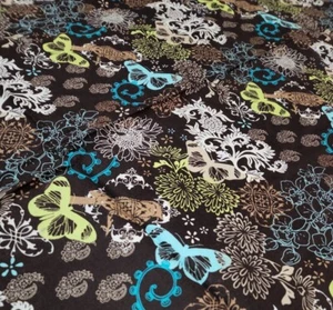 Floral Butterfly Quilting Fabric by David Textiles. 1.3m x 112cm. - Picture 1 of 7