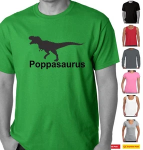 Funny T-Shirts t shirt Poppasaurus dinosaur dad father tee Father's day t shirt - Picture 1 of 17