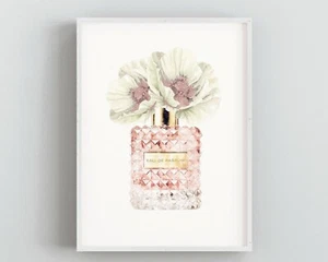 Estampado de perfume, estampado de moda, maquillaje de pared, rubor floral rosa, decoración rosa  - Imagen 1 de 1